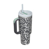 40 oz Insulated Stainless Steel Tumbler with Handle and Straw