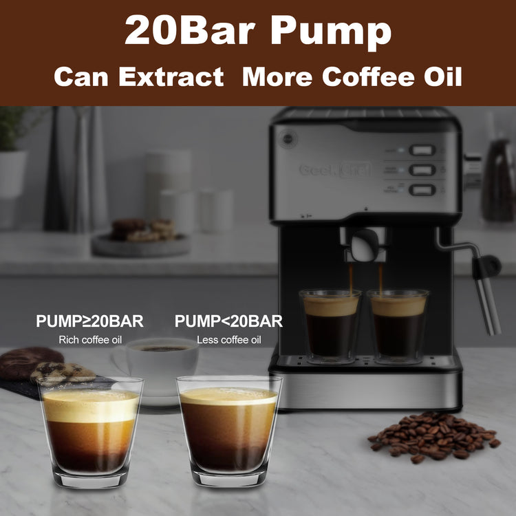 a coffee machine with several cups of coffee
