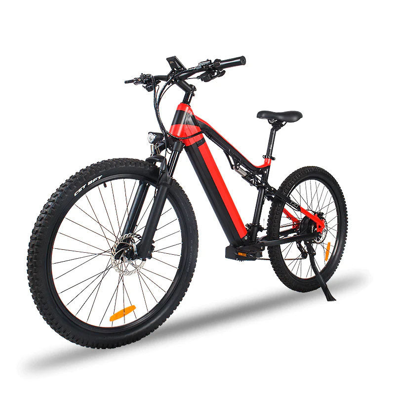 a red and black bike