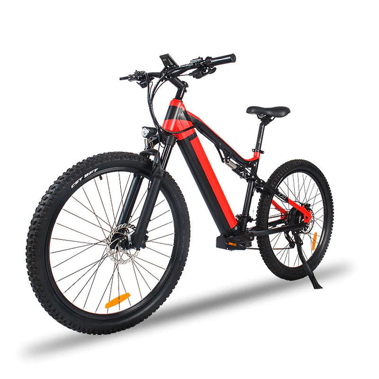 a red and black bike