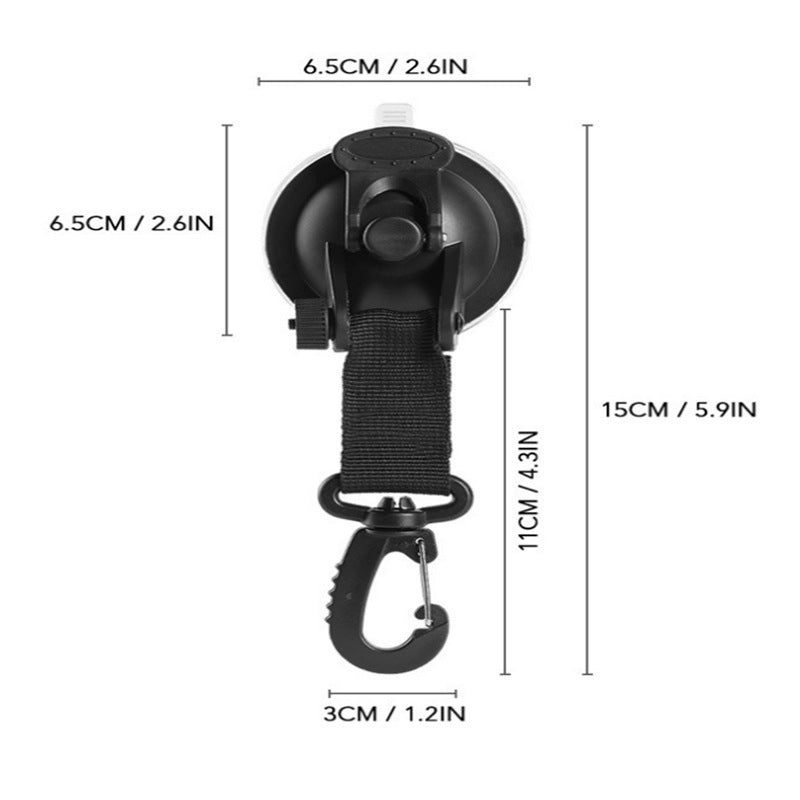 a black device with a hook attached to it