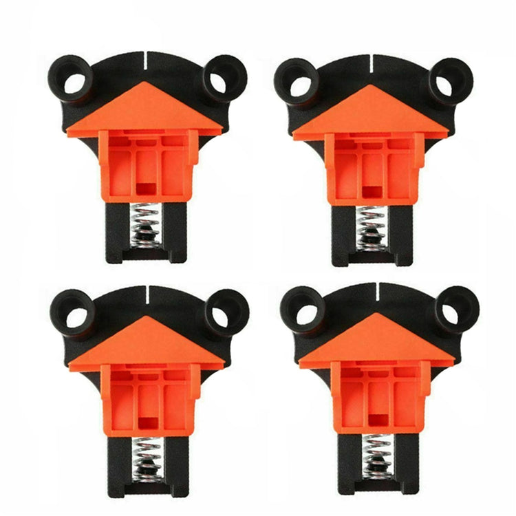 a group of black and orange plastic objects