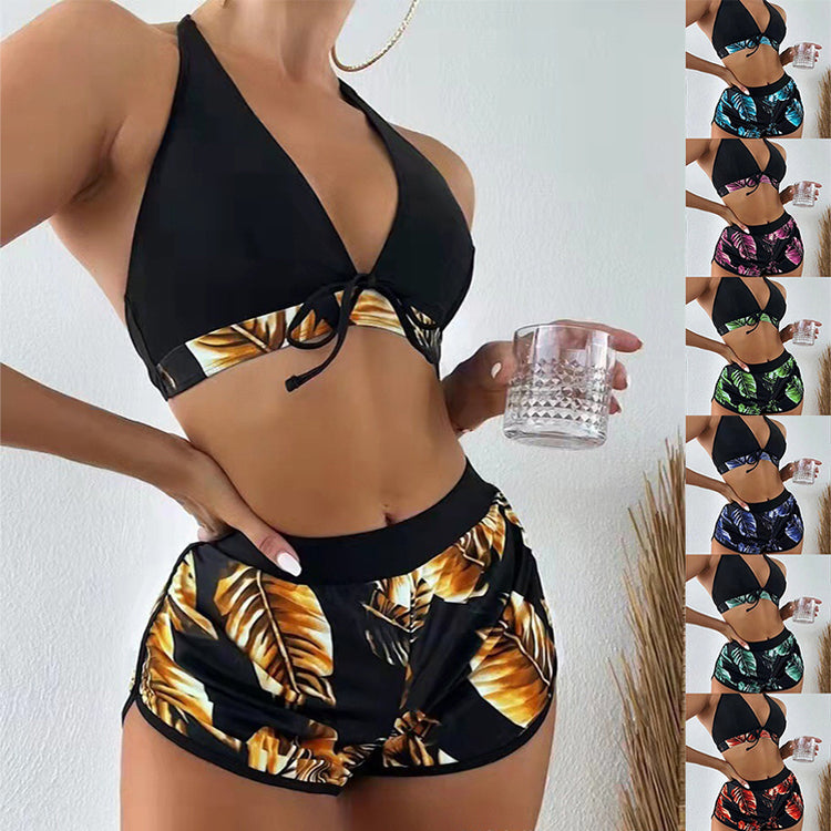 a collage of images of a woman wearing a swimsuit
