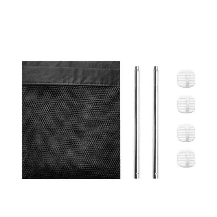 a black bag with silver straws