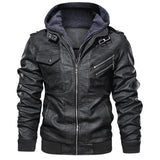Men's Faux Leather Lapel Jacket