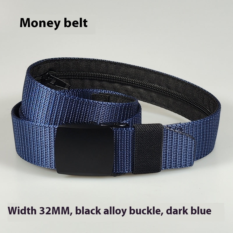 a blue belt with a black buckle