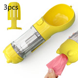 3-in-1 Portable Dog Water Bottle with Bowl and Waste Bag Storage