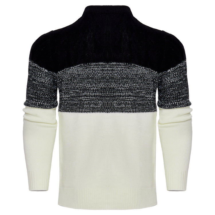 a black and white sweater