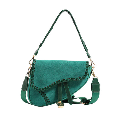 Women's Fashion Vintage Weave Saddle Bag