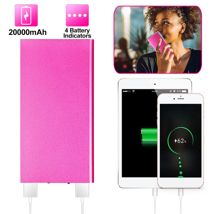 a pink battery charger and a white cell phone