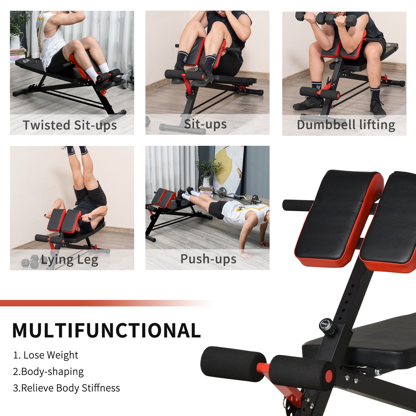 Adjustable Hyper Extension Dumbbell Weight Bench