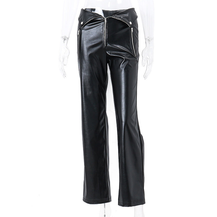 a black leather pants on a mannequin