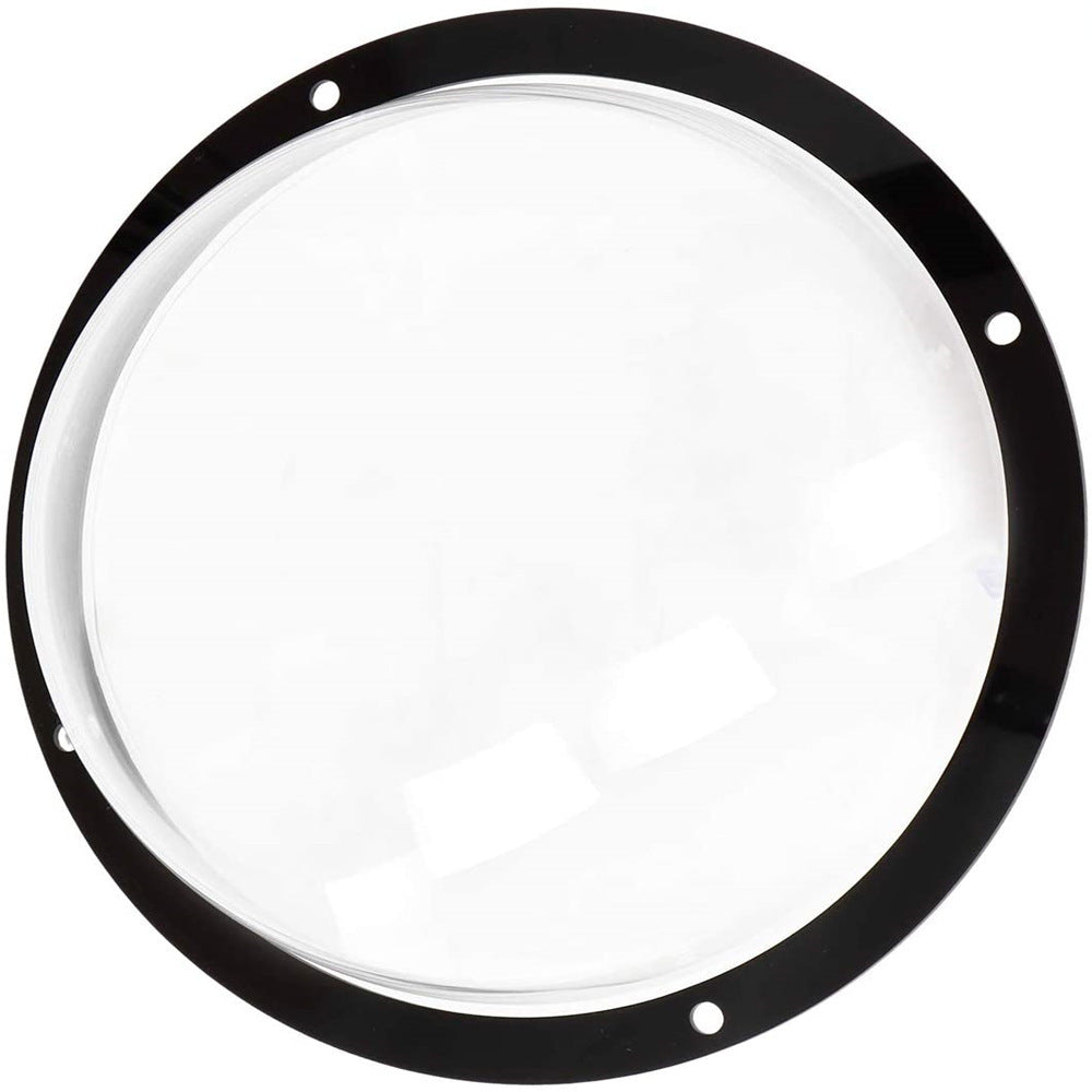 a round black and white object with a black rim