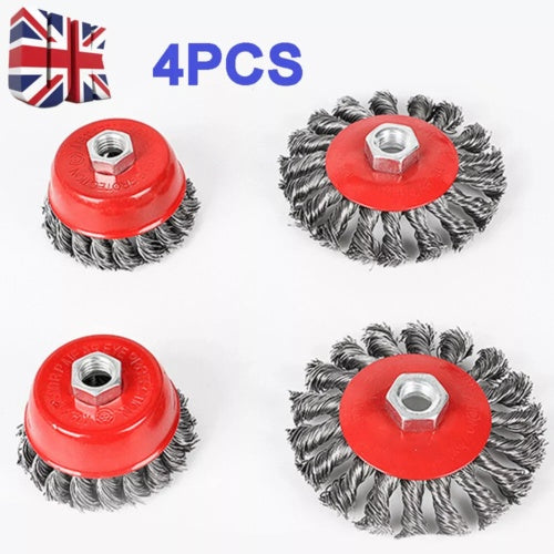 a group of metal brushes with a nut and a bolt
