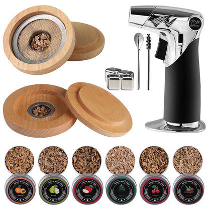 Smoker Kit With Torch  6 Flavors Wood Chips Whiskey Smoker Kit Drink Smoker Birthday Bourbon Gifts For Men, Dad, Husband  Without Butane