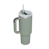 40 oz Insulated Stainless Steel Tumbler with Handle and Straw