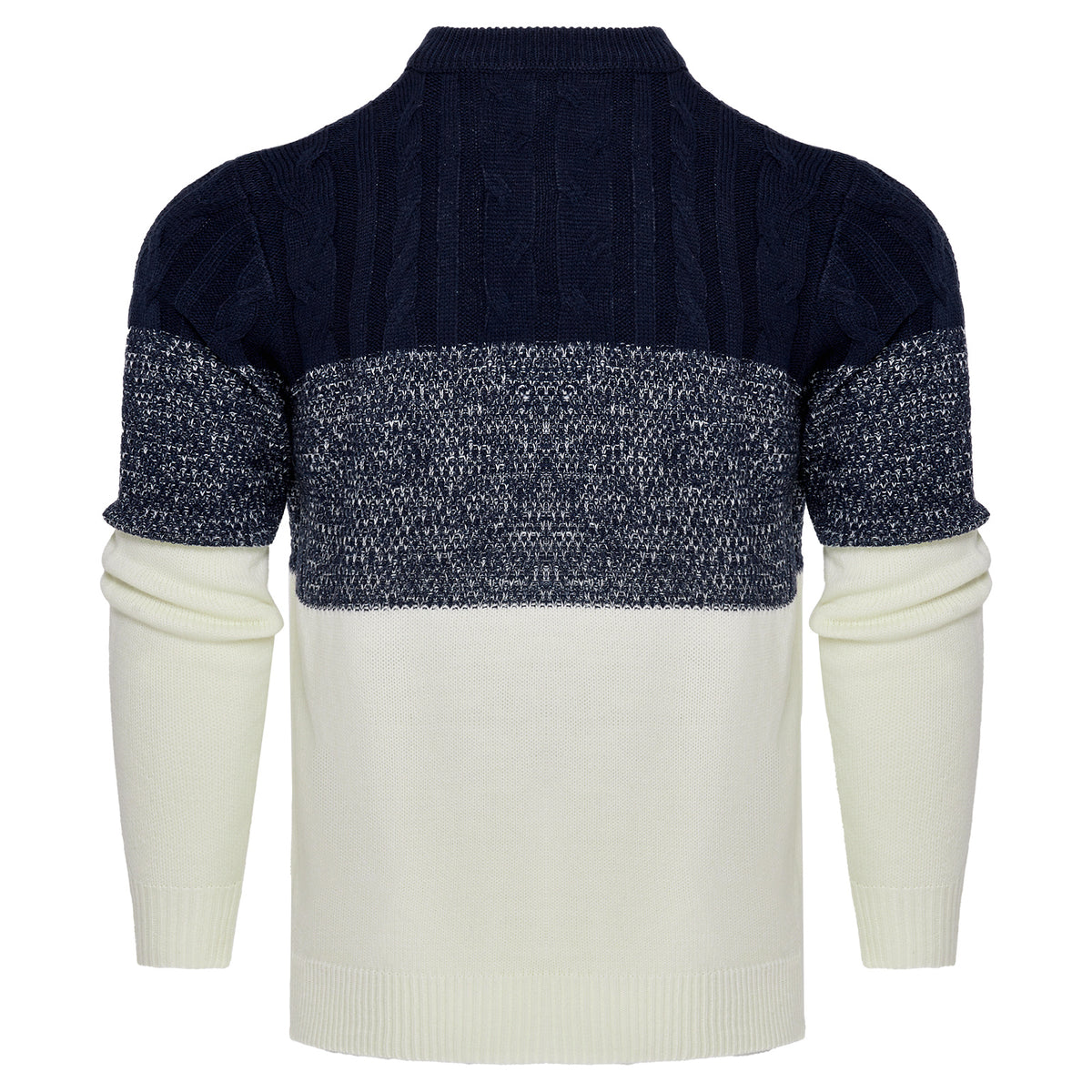 a sweater with a white and blue pattern