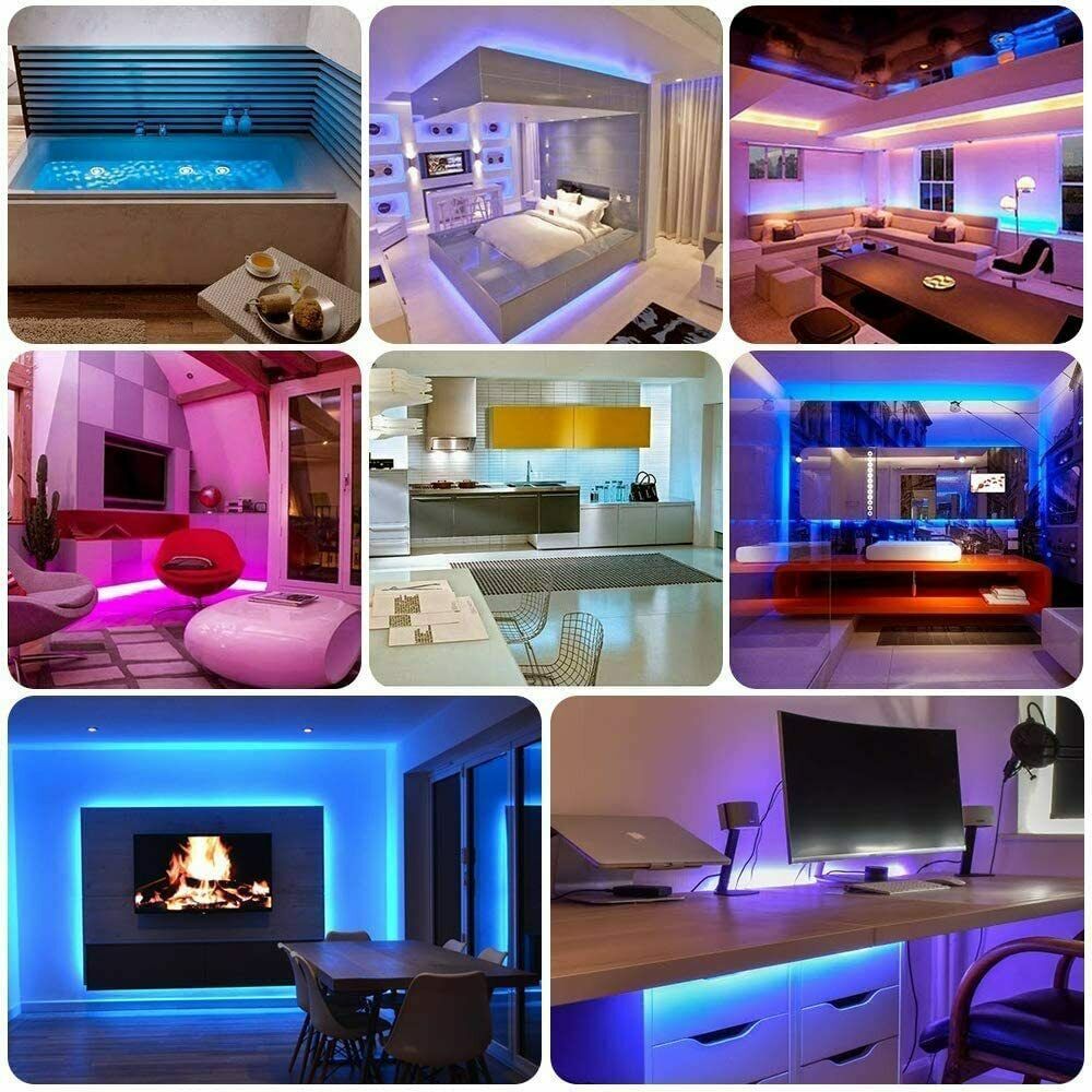 a collage of different colored lights