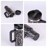 40 oz Insulated Stainless Steel Tumbler with Handle and Straw