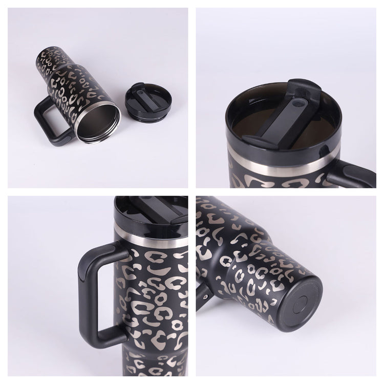 a collage of a coffee mug