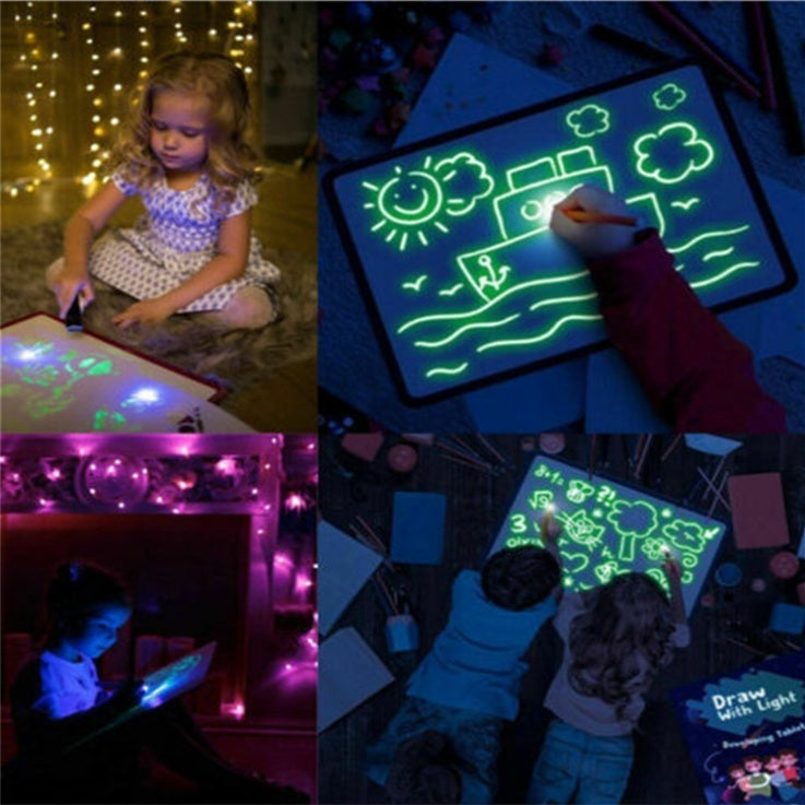 a collage of children drawing on a tablet