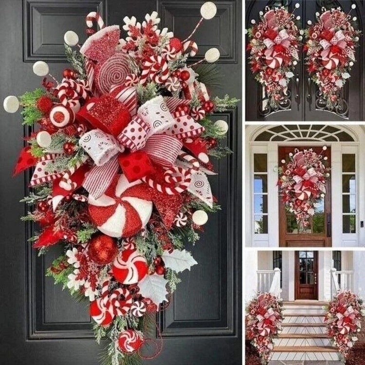 a collage of a christmas wreath