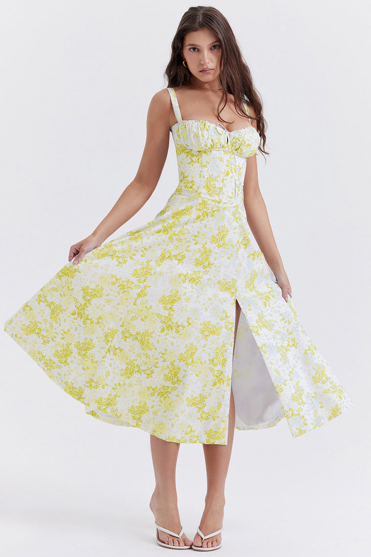 a woman in a dress