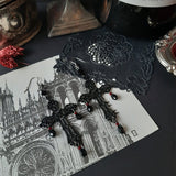 Black Ankh Cross Earrings