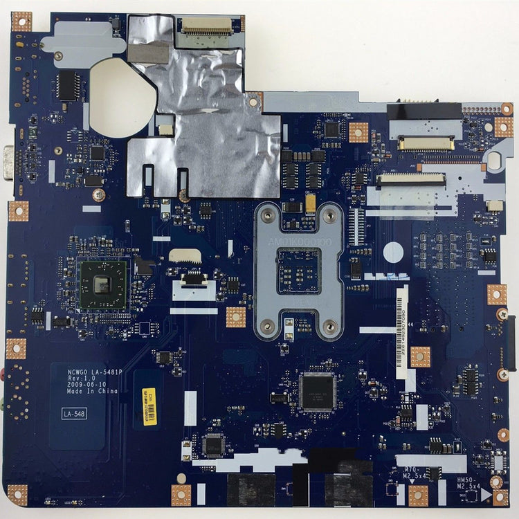 a blue circuit board with many small chips