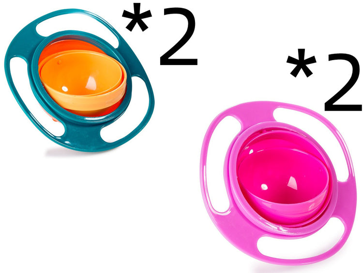 a baby pacifier with a couple of bowls