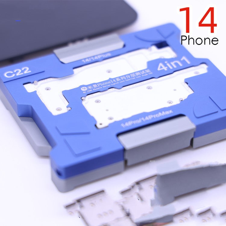 a blue and grey device with a black cover
