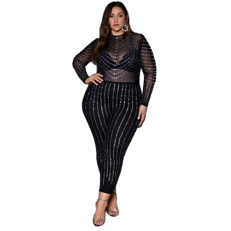 a woman in a black outfit