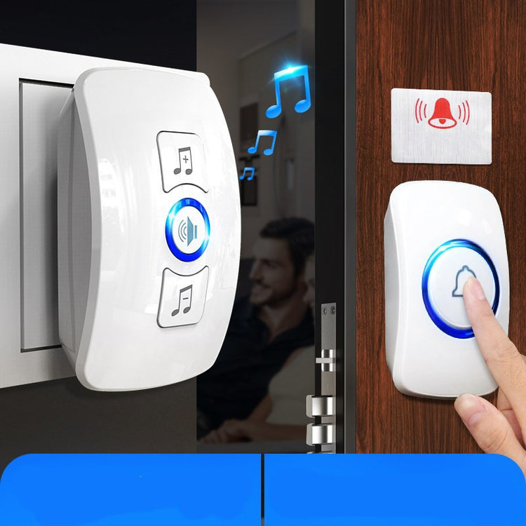 a finger pressing a button on a door