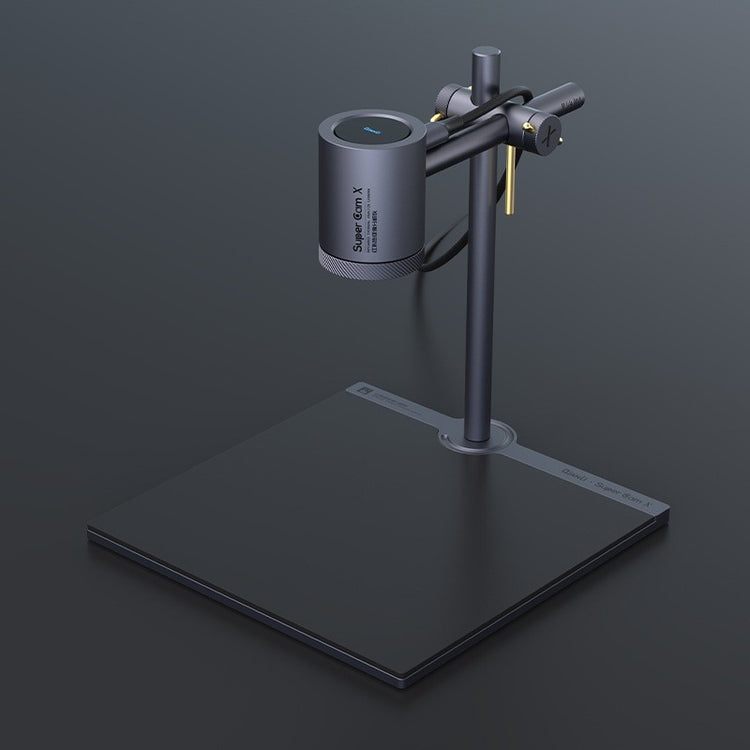 a black object with a round light