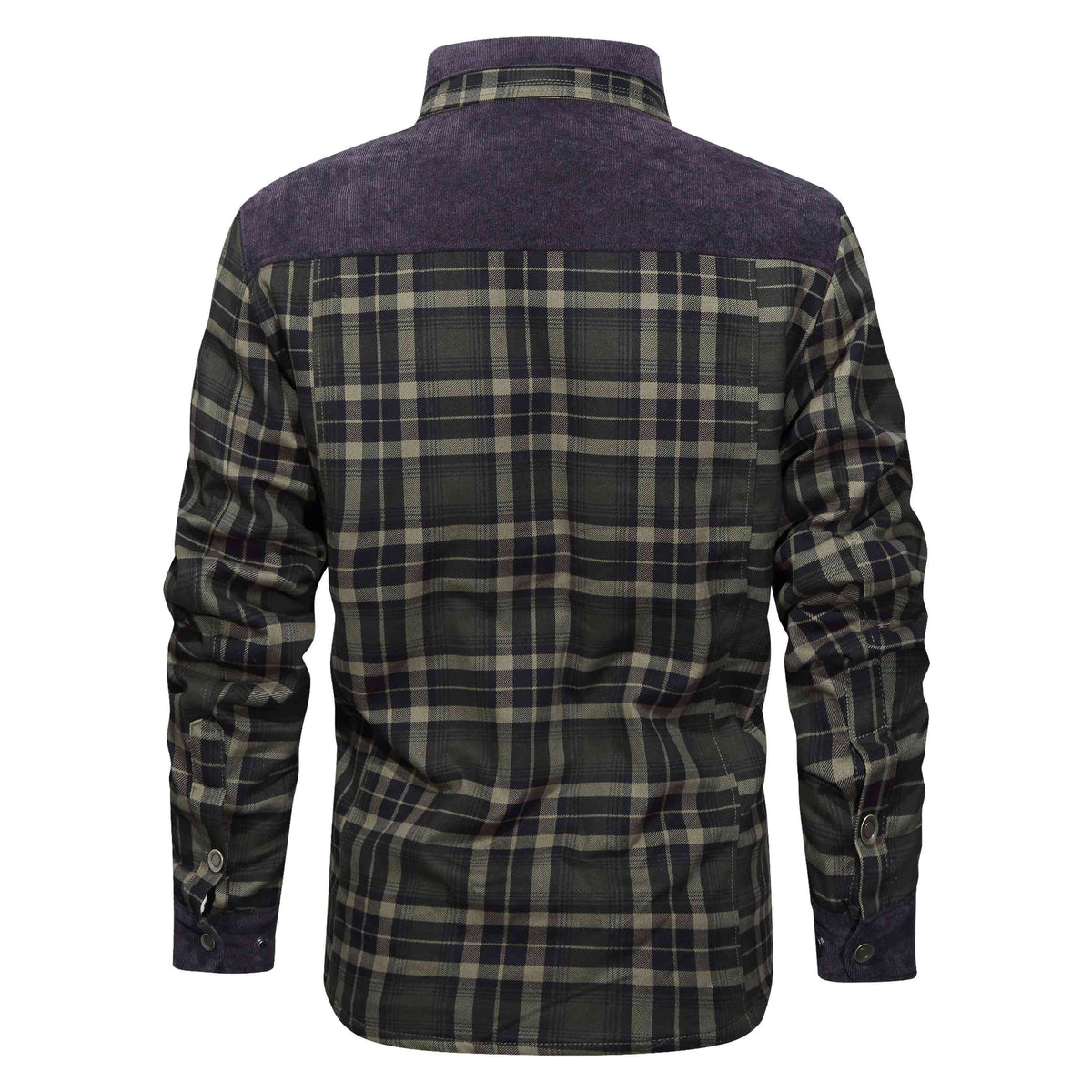a back of a flannel shirt