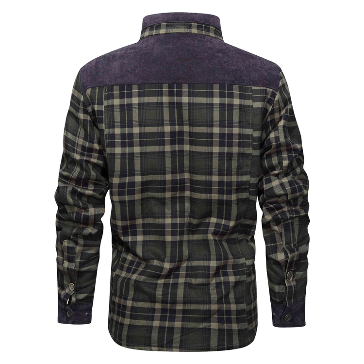a back of a flannel shirt