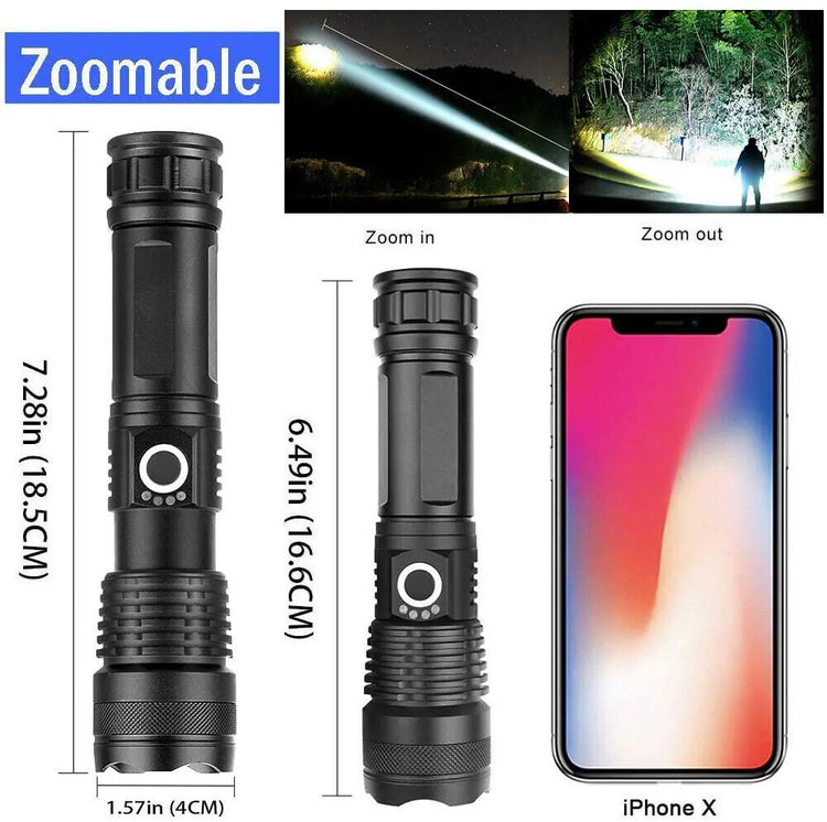 a comparison of a flashlight