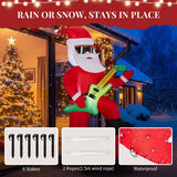 7.5-Foot Lighted Inflatable Santa Playing Electric Guitar