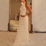 Women's 2-Piece Halter Top and Pleated Dress Set