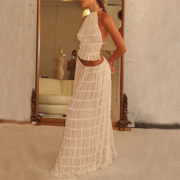 a woman in a white dress