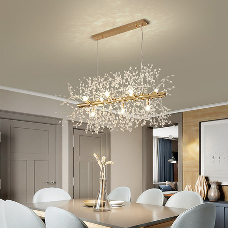 a chandelier from a ceiling