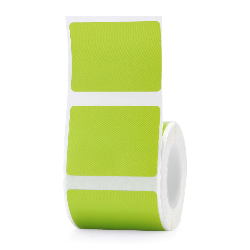 a roll of green labels