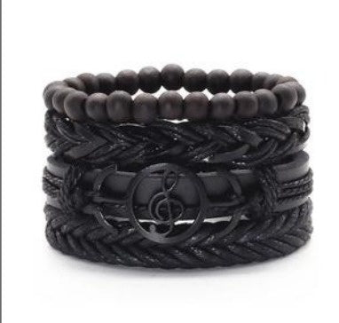 a black bracelet with a musical symbol