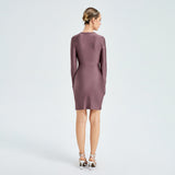 Sexy Cut Out Round Neck Long Sleeve Mini Dress