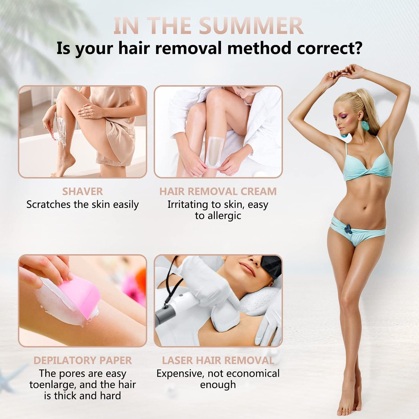 Four-in-one Women's USB Rechargeable Electric Shaver And Eyebrow Trimmer