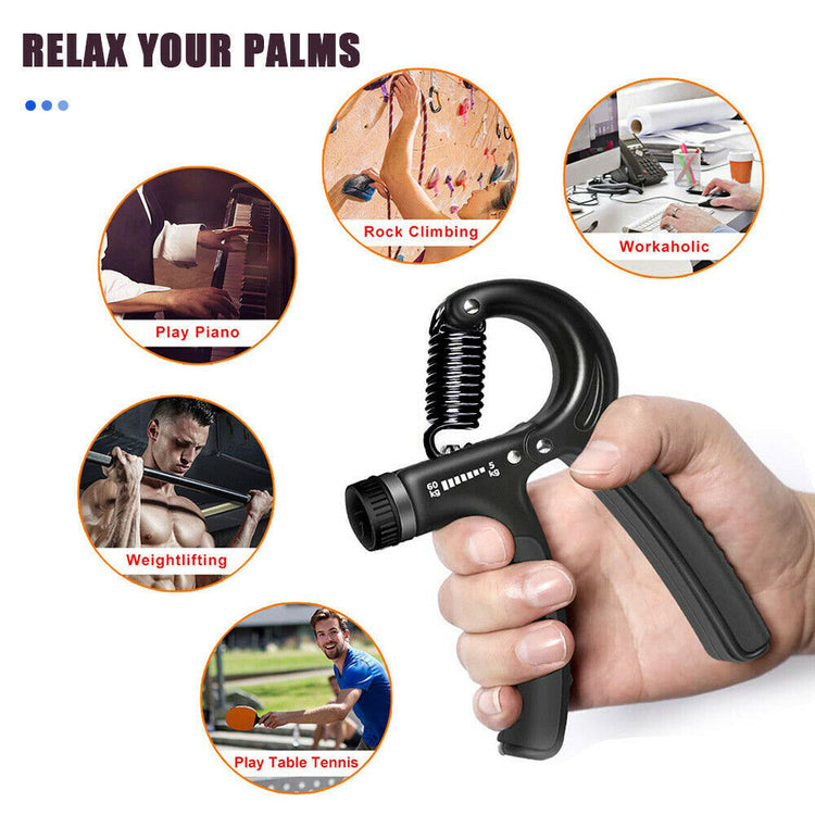 a hand holding a hand grip