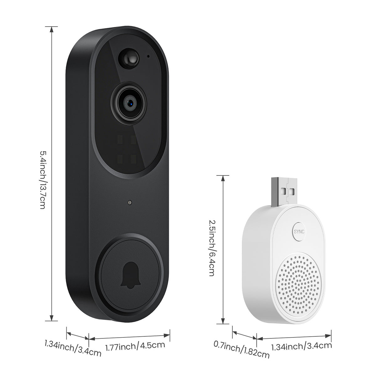 a black and white device with a camera and a usb stick
