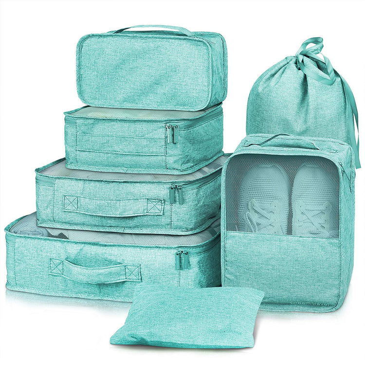 a group of luggage bags