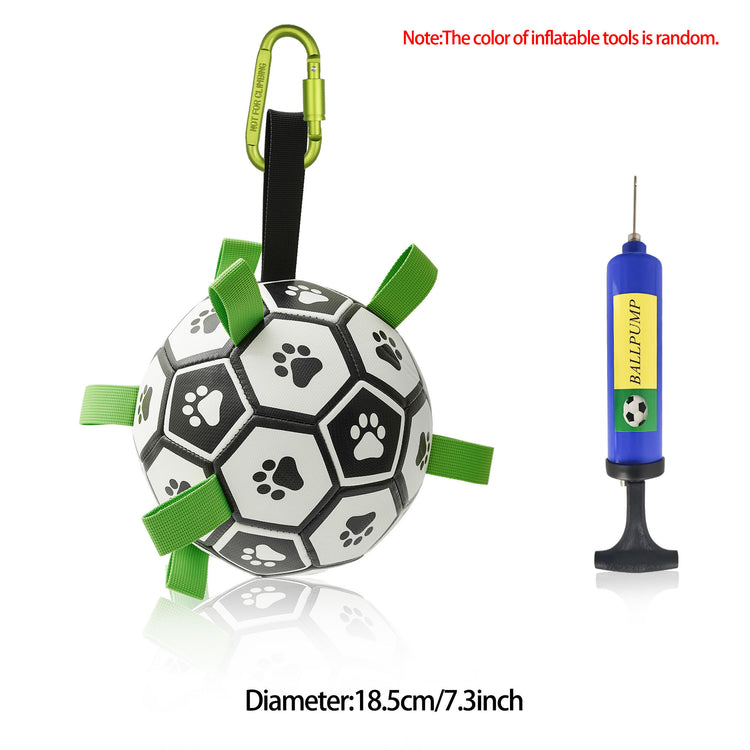 a ball shaped toy with a ball shaped strap and a ball shaped object
