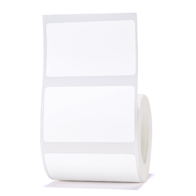 a roll of white labels